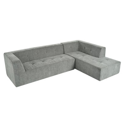 NicBex 112.2 Inch Modular Sectional Sofa,Chenille L-Shaped Couch for Living Room,Apartment,Office,No Assembly Require,Light Gray