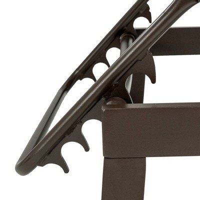 Ergonomic Outdoor Aluminum Lounge Set with Adjustable Chairs & Side Table - Brown