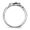 Black Bow Jewelry 1/10 Ctw White & Black Diamond Double Heart Sterling Silver Ring - 2 of 4