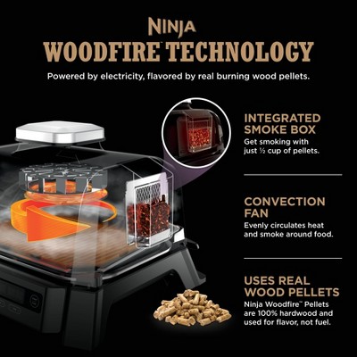 Ninja Woodfire Outdoor Grill & Smoker, 4-in-1 Functionality, Authentic Woodfire Flavors, Electric Heat, OG301 - Thumbnail 5