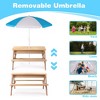 ALEXOUN 3 in 1 Convertitable Sand and Water Table with Umbrella, Picnic Table for Outdoor Backyard Patio Play - 2 of 4