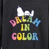 Women's - Peanuts - Dream In Color Lightweight French Terry Wide Neck Long Sleeve Shirt - 2 of 4