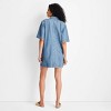 Women's Denim Mini Shirtdress - Future Collective Medium Wash - 2 of 3