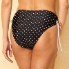 Women's Polka Dots Adjustable Side-Tie High Waist Medium Coverage Bikini Bottom - Shade & Shore™ Black - 2 of 4
