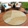 Beige Copper And Brown Abstract Washable Indoor Outdoor Area Rug - 2 of 4