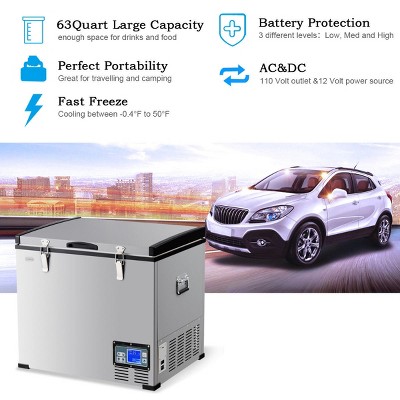 Compact Black and Gray Smart RV Refrigerator Freezer