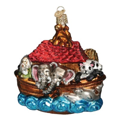 Old World Christmas Glass Blown Ornament for Christmas Tree, Noah's Ark