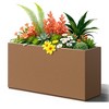 TOAOTBNBO Metal Planters Pots with Drainage Holes, Outdoor Rectangular Planter, Modern Planter for Pation and Graden, Brown - 2 of 4
