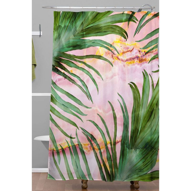 Marta Barragan Camarasa Palm leaf Shower Curtain Pink - Deny Designs, 3 of 7