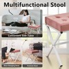 ChicFurnit Ottomans and Benches Ottoman Foot Stool Tufted Vanity Stool with Metal X Leg for Living Room, Pink, 16.93"*12.99"*6.5" - 3 of 4