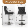 Golden Swivel Velvet Barstools Adjusatble Seat Height from 25-33 Inch, Modern Upholstered Bar Stools with Backs Comfortable Tufted - Leovsnove - 4 of 4