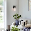 LNC Lapps 4.7-in 1-Lights Matte  Black and Distrssed Brown Wood Tone Seeded Glass  Farmhouse Vanity  Lights - 4 of 4
