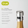 True Fizz Champagne Stoppers for Bottles, Sparkling Wine Stopper, Wine Accessories Kitchen Accessory, Silver Set of 1 - 2 of 4