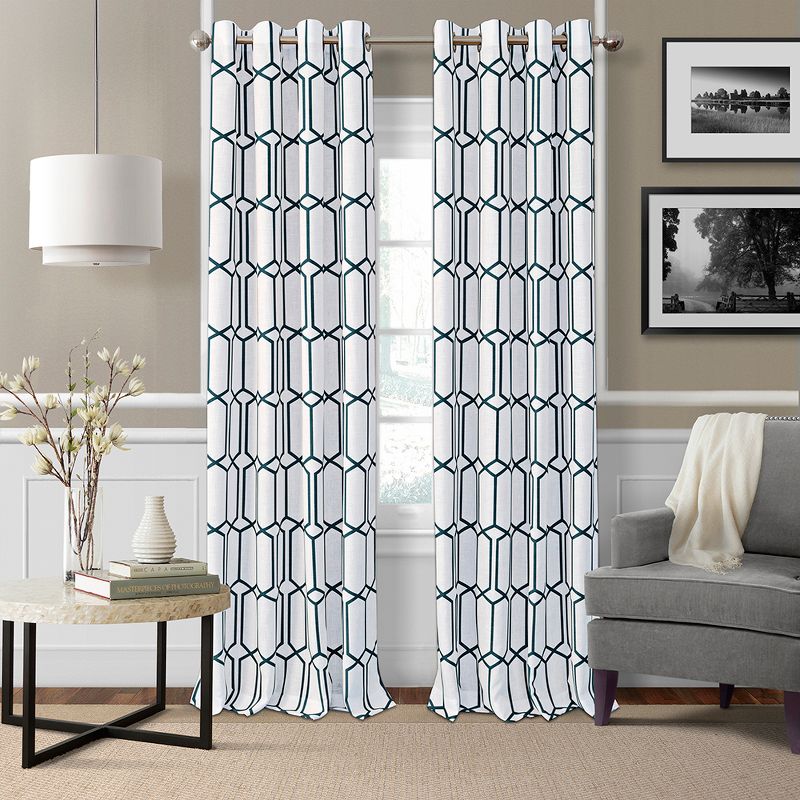 Kaiden Rustic Vogue Geometric Room Darkening Single Window Curtain Panel - Elrene Home Fashions, 1 of 4