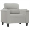 vidaXL Sofa Chair With Footstool Light Grey - 3 of 4