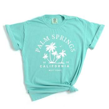 Simply Sage Market Women's Palm Springs Palm Trees Short Sleeve Garment Dyed Tee