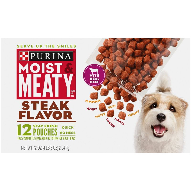 Moist &#38; Meaty Beef Steak Flavor Dry Dog Food - 12ct, 3 of 10