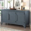 MDF and Pine Veneer 3-Door Storage Cabinet Sideboard with Adjustable Shelves and Iron Handles for Living Room, Entrance, or Study Room - 2 of 4