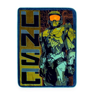 Silver Buffalo Halo UNSC Master Chief Micro Plush Fleece Throw Blanket | 45 x 60 Inches