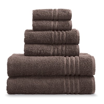 Brown Turkish Cotton 6-Piece Towel Set