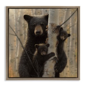 Stupell Industries Forest Black Bear and Cubs, 25" x 25" - 1 of 4