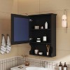 MAYEERTY 20" Wall Mounted Bathroom Storage with Mirror Door£¬Mirrored Wall Medicine Cabinet for Bathroom Black - 4 of 4