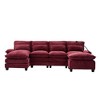 Mocamel 106" U-Shaped Modular Cloud Sofa, 4-Seat Chenille Sleeper with Chaise & Ottoman - 2 of 4