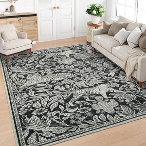Area Rug - Soft Washable Low Pile Non-Slip Carpet Forest Animal Throw for Bedroom Living Room Farmhouse Dining Room Kitchen Home Office Decor - 1 of 4