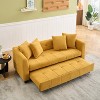 77.9-inch folding dual-Polyesterrpose three-seater yellow flannel sofa that can be Polyesterlled out and turned into a bed,for bedrooms - 4 of 4