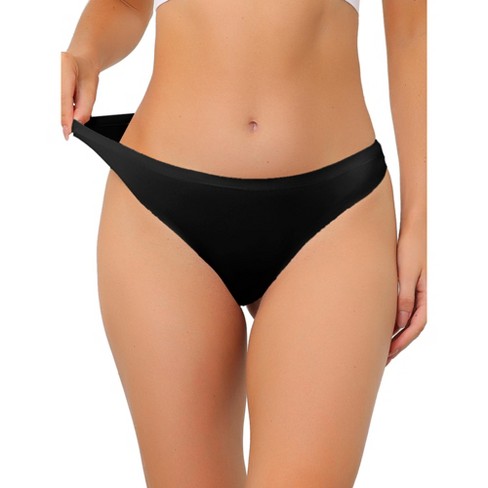 Allegra K Women's Unlined No-show Comfortable Available In Plus Size Thongs  Black Large : Target