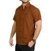 HAPPY BAY Men's Short Sleeve Button Down Casual Collar Camp Summer Shirts Business Shirts for Men Vacation Solid Shirts with Pocket - 2 of 4