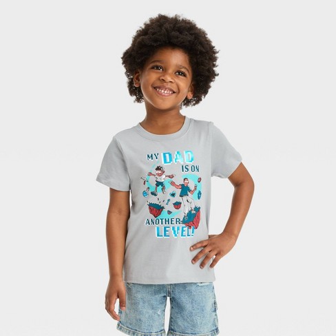 Toddler Boys' Short Sleeve My Dad On Another Level Graphic T-shirt - Cat &  Jack™ Gray 3t : Target