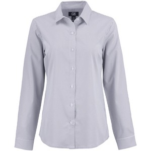 Cutter & Buck Skyline Epic Confidence Recycled Pinstripe Womens Long Sleeve Dress Shirt - 1 of 2