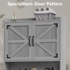 Over The Toilet Storage Cabinet with Barn Doors & Toilet Paper Holder Stand, Space-Saving Toilet Rack - 4 of 4