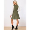 Allegra K Women's U Neck Faux Suede Sleeveless A-Line Pleated Dress - 3 of 4