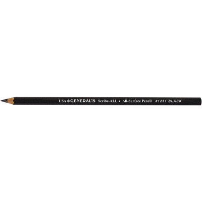 Generals Scribe-All All Surface Pencils, Black, pk of 12