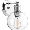 Progress Lighting Hansford 1-Light Bath Vanity Fixture, Polished Nickel, Clear Spherical Shade - 3 of 4