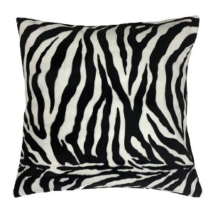 18"x18" Zebra Square Throw Pillow - The Pillow Collection: Handmade, Modern Style, Indoor Polyester, Feather Filled - 1 of 4