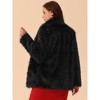 Seta T Women's Faux Fur Coat Long Sleeve Pockets Lapel Shaggy Warm Winter Overcoat Fluffy Jackets - 4 of 4