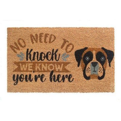 RugSmith Multi Machine Tufted No Need To Knock Dog Doormat