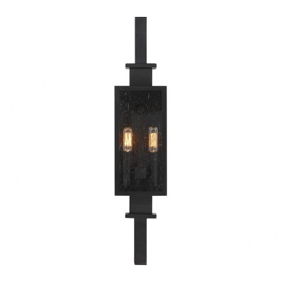 Matte Black Dimmable Outdoor Lantern with Clear Seeded Glass