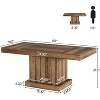 Tribesigns 63-Inch Executive Desk, Farmhouse Wooden Computer Writing Conference Table with Heavy Duty Pedestal - 3 of 4