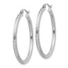 Black Bow Jewelry 2.25mm Diamond Cut, Polished Sterling Silver Hoops - 35mm (1 3/8 Inch) - 2 of 4