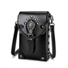 FATMOON Mini Crossbody Bag for Halloween - Gothic Steampunk PU Leather Shoulder Purse with Metal Skull Accents, Chain Strap - 4 of 4