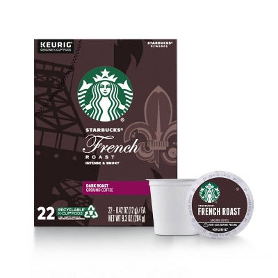 Starbucks Dark Roast K-Cup Coffee Pods — French Roast for Keurig Brewers — 1 box (22 pods)