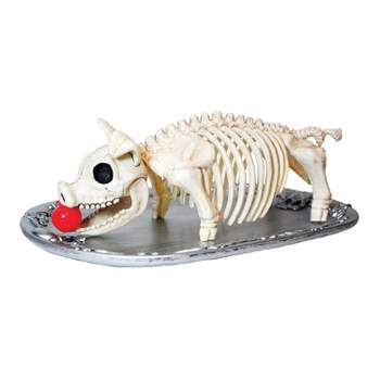 Seasons USA Roasted Pig Skeleton Platter Halloween Decoration - 12 in x 15 in x 5 in - Multicolored