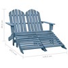 vidaXL Solid Fir Wood Adirondack Chair&Ottoman for Indoor/Outdoor- Blue, Ergonomically Designed for Comfort, Detachable Ottomans Included - 4 of 4