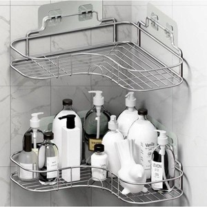 Shower Caddy Shelf Bathroom Corner Bath Storage Holder Organizer Triangular Rack - 1 of 4