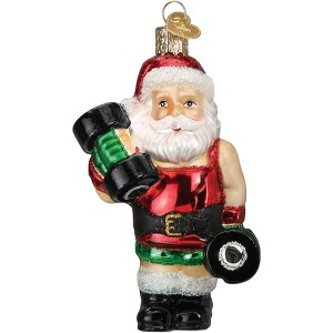 Old World Christmas Glass Blown Ornament for Christmas Tree, Bodybuilder Santa Claus - 1 of 4