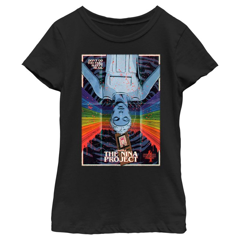 Girl's Stranger Things Retro Nina Project Poster T-Shirt, 1 of 5
